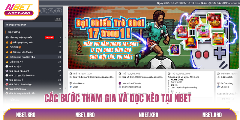 Các bước tham gia và đọc kèo tại NBET