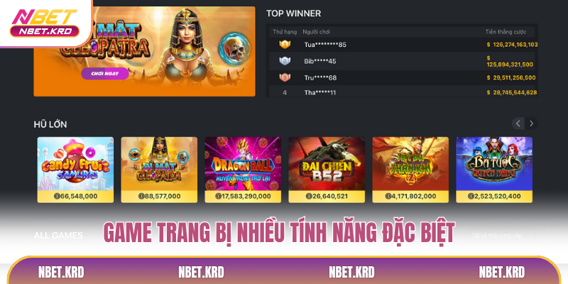 Game trang bị nhiều tính năng đặc biệt